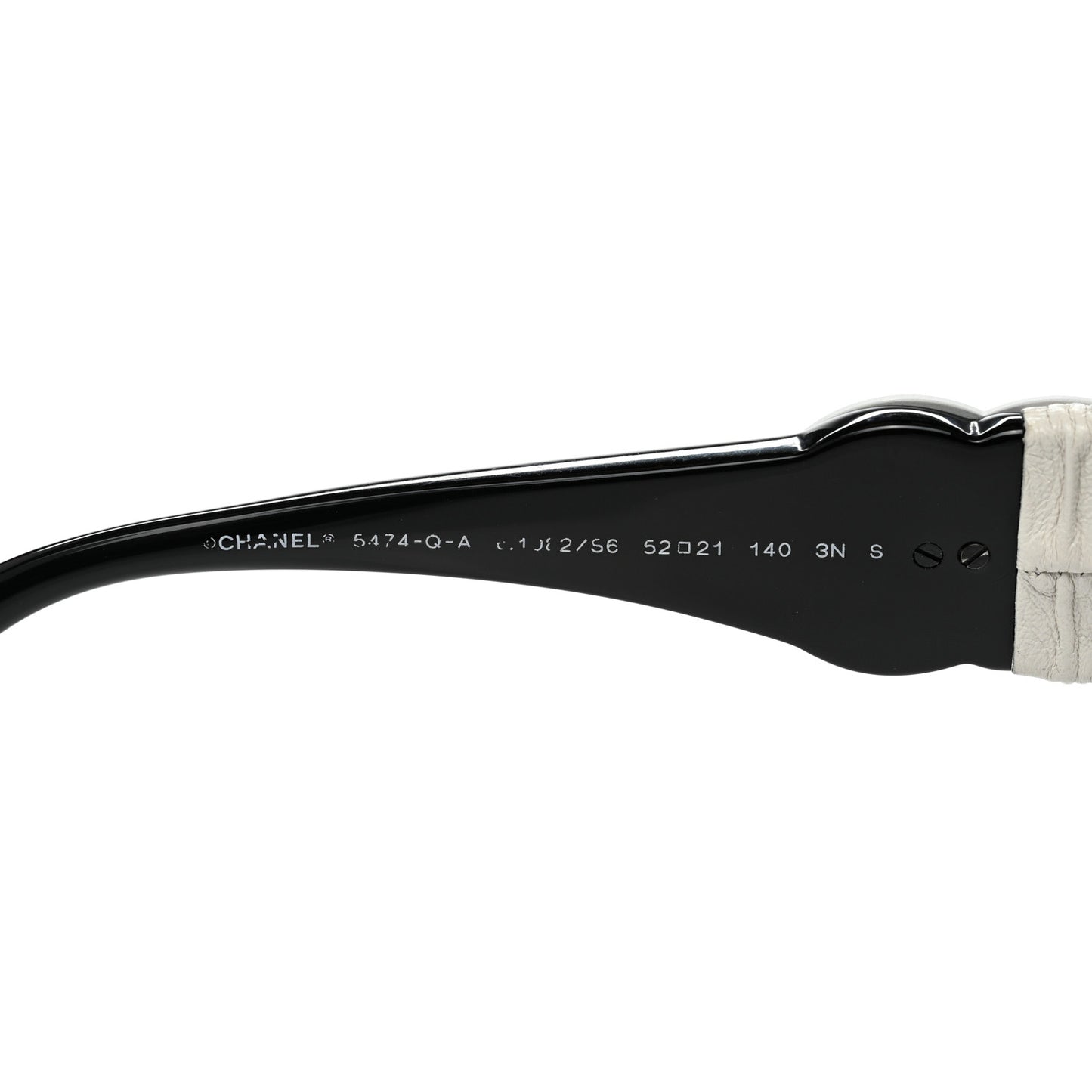 Acetate Calfskin Square Sunglasses 5474-Q-A Black White