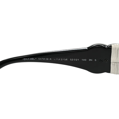 Chanel Acetate Calfskin Square Sunglasses 5474-Q-A Black White 5 of 8