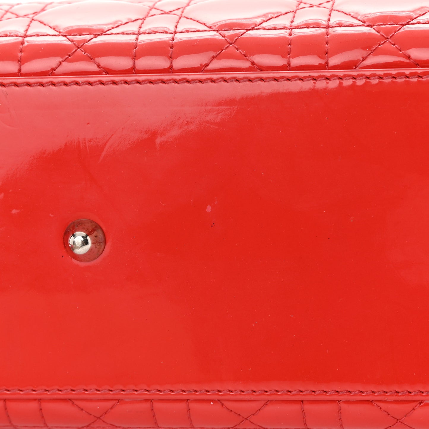 Patent Cannage Large Lady Dior Red