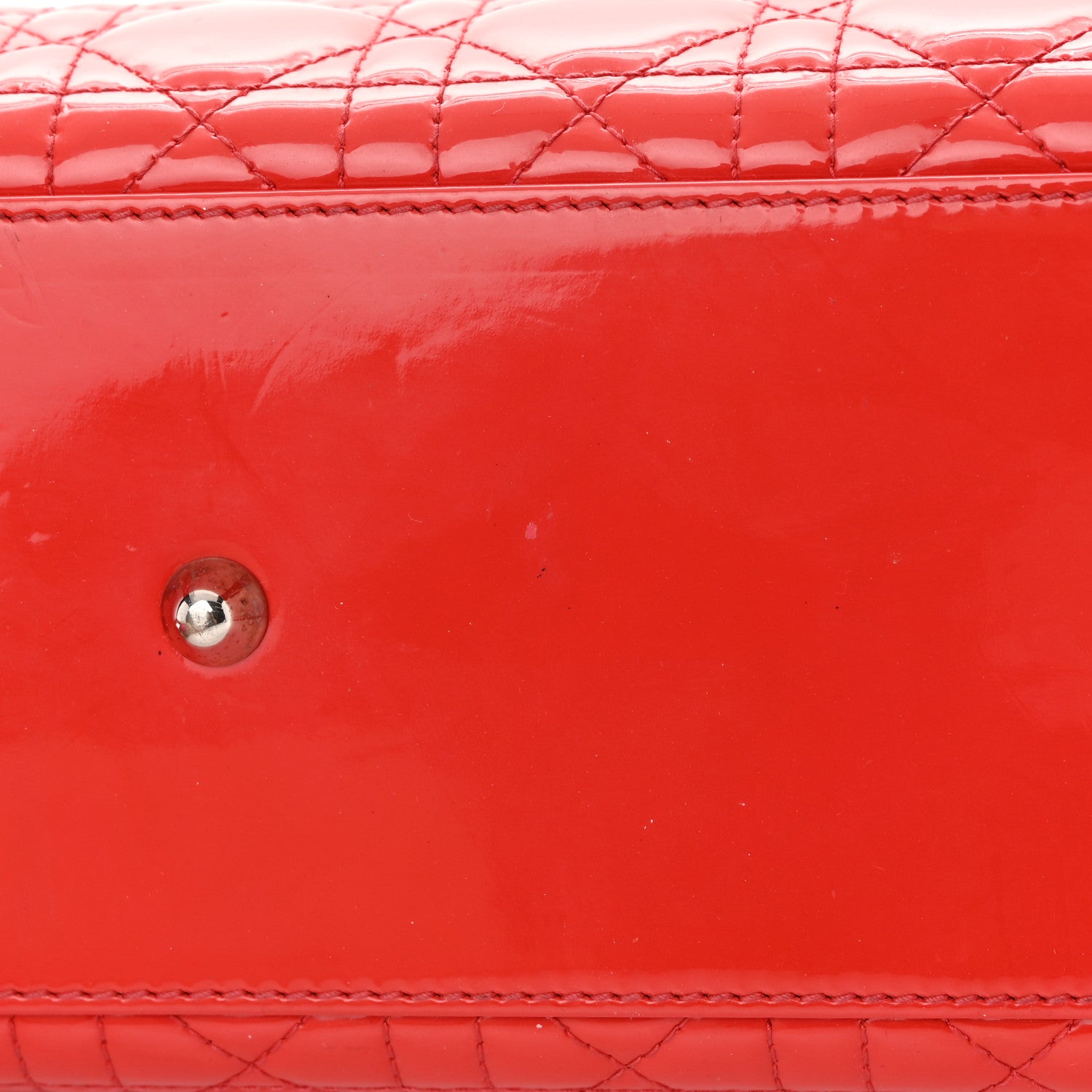 Christian Dior Patent Cannage Large Lady Dior Red 10 of 19