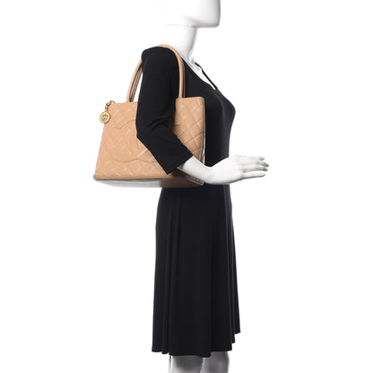 Chanel Caviar Quilted Medallion Tote Beige 2 of 11