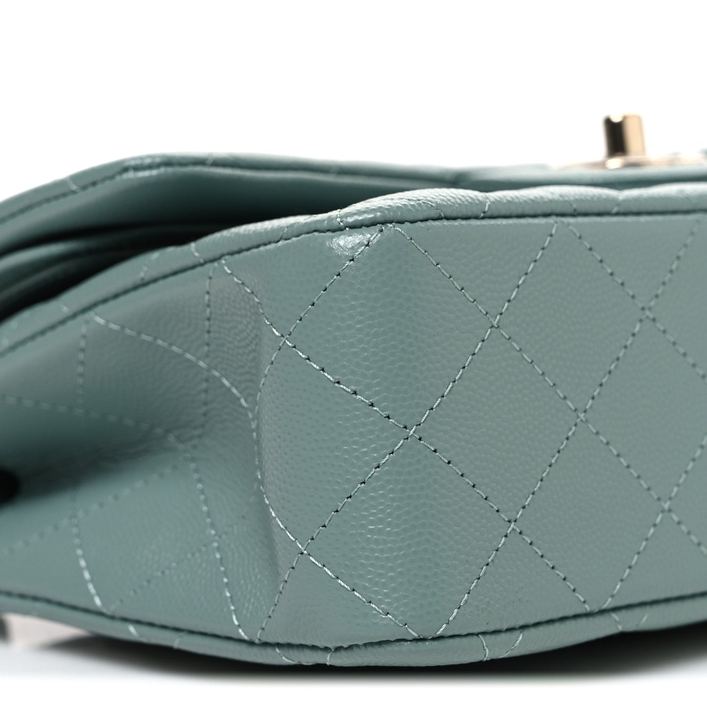 Caviar Quilted Small Double Flap Light Blue