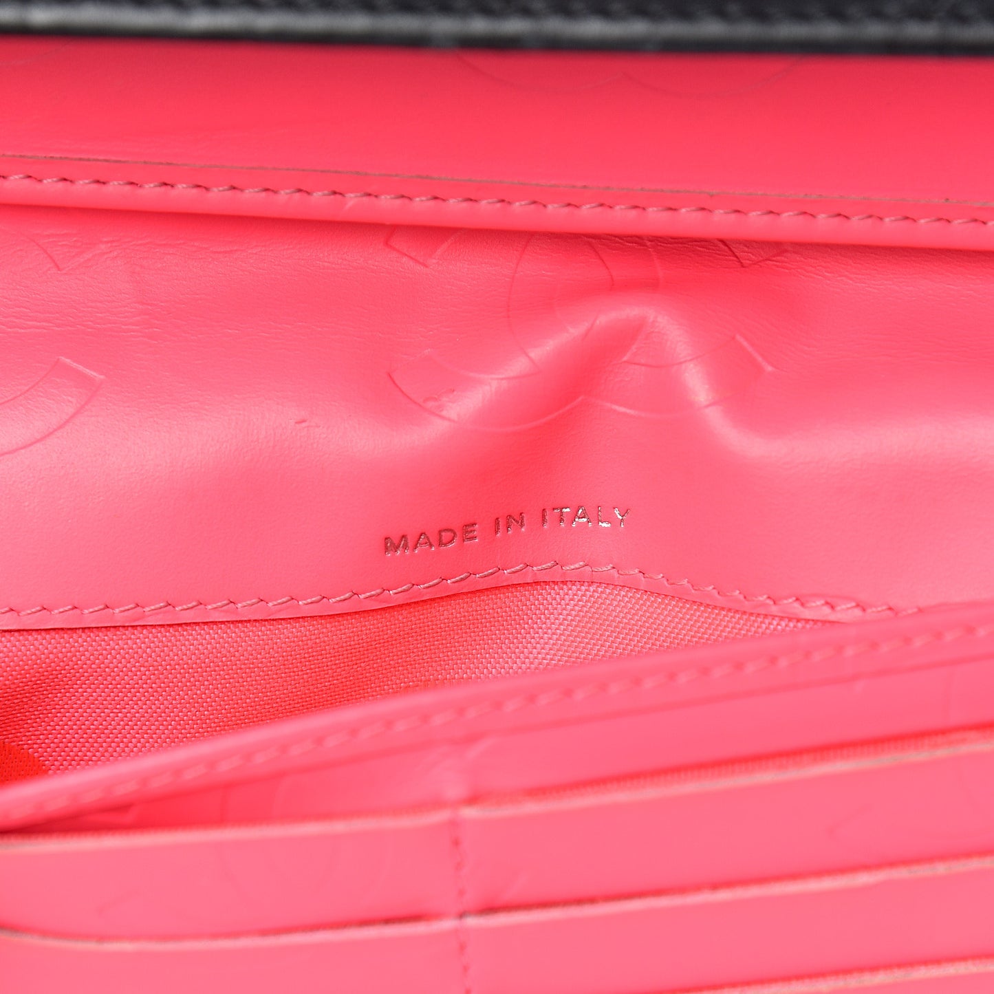 Calfskin Quilted Cambon Tri-Fold Wallet Black
