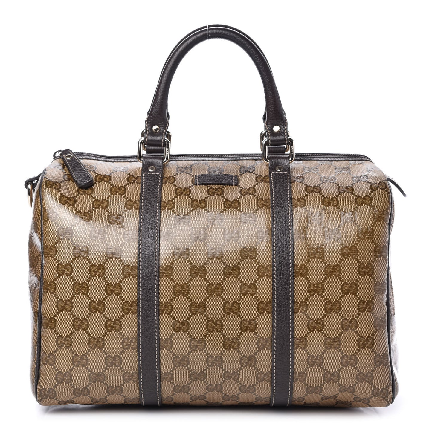 Crystal Monogram Medium Joy Boston Dark Brown