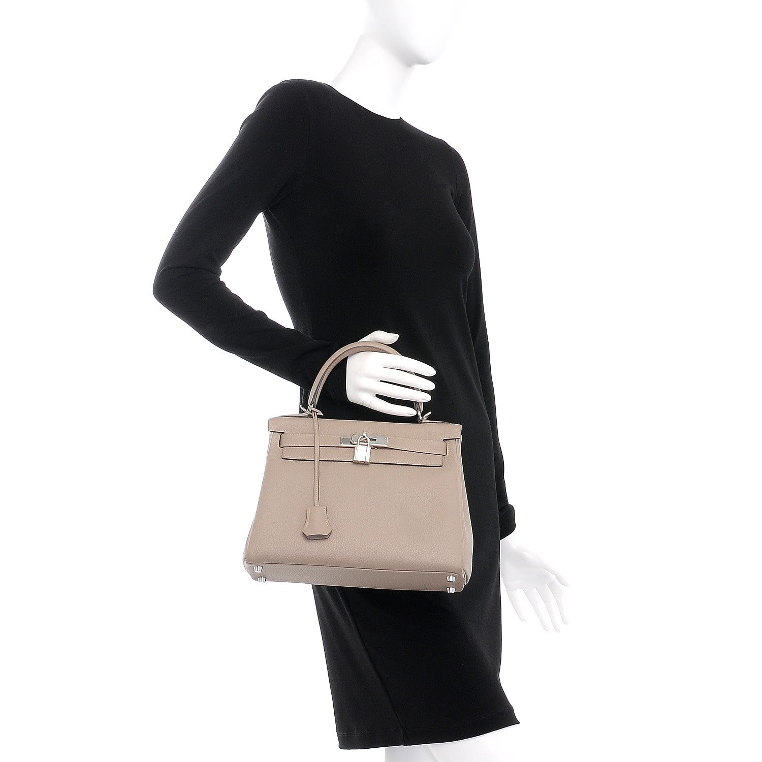Hermes Taurillon Clemence Kelly Retourne 28 Gris Tourterelle 3 of 27