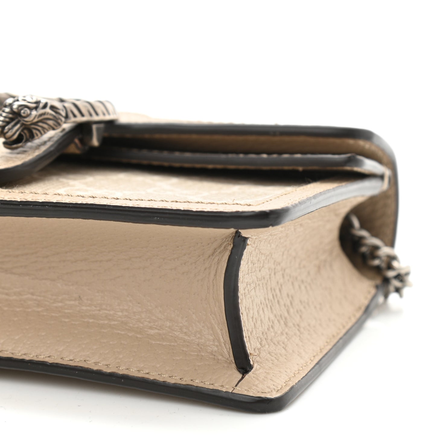 GG Supreme Monogram Textured Dollar Calfskin Super Mini Dionysus Shoulder Bag Beige Mystic White Oatmeal