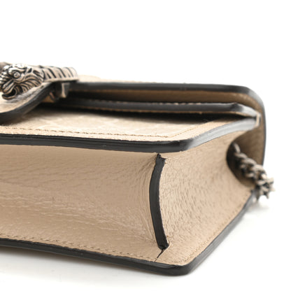 Gucci GG Supreme Monogram Textured Dollar Calfskin Super Mini Dionysus Shoulder Bag Beige Mystic White Oatmeal 11 of 12