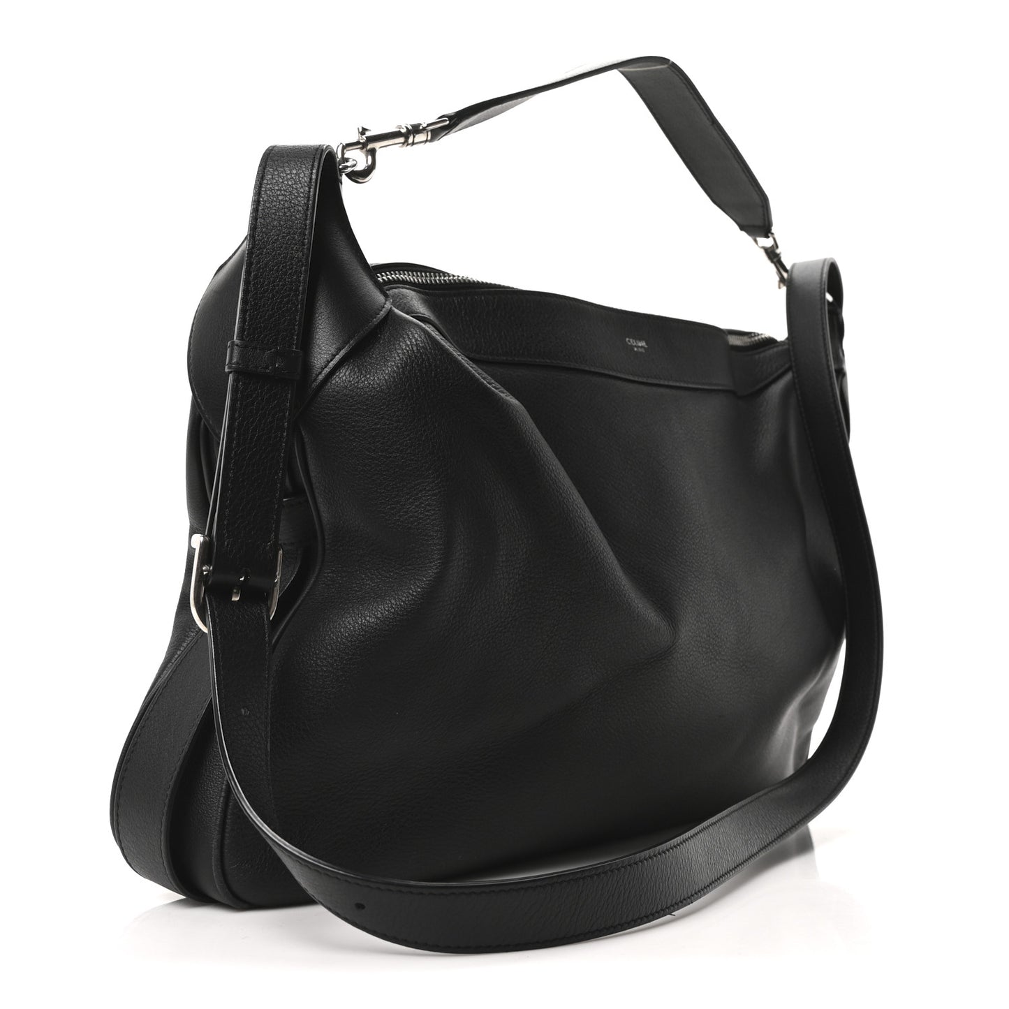 Supple Calfskin Weekend Romy Shoulder Bag Black