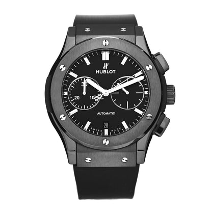 Hublot Ceramic Rubber 45mm Classic Fusion Chronograph Automatic Watch Black 521.CM.1171.RX 1 of 5