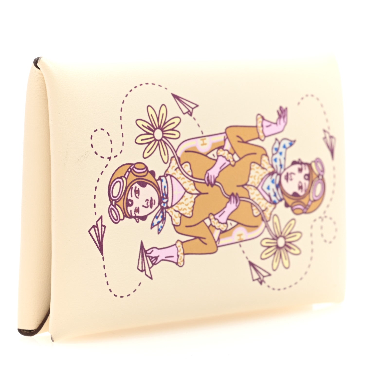 Hermes Swift Aviatrice Printed Calvi Card Case Nata 4 of 9
