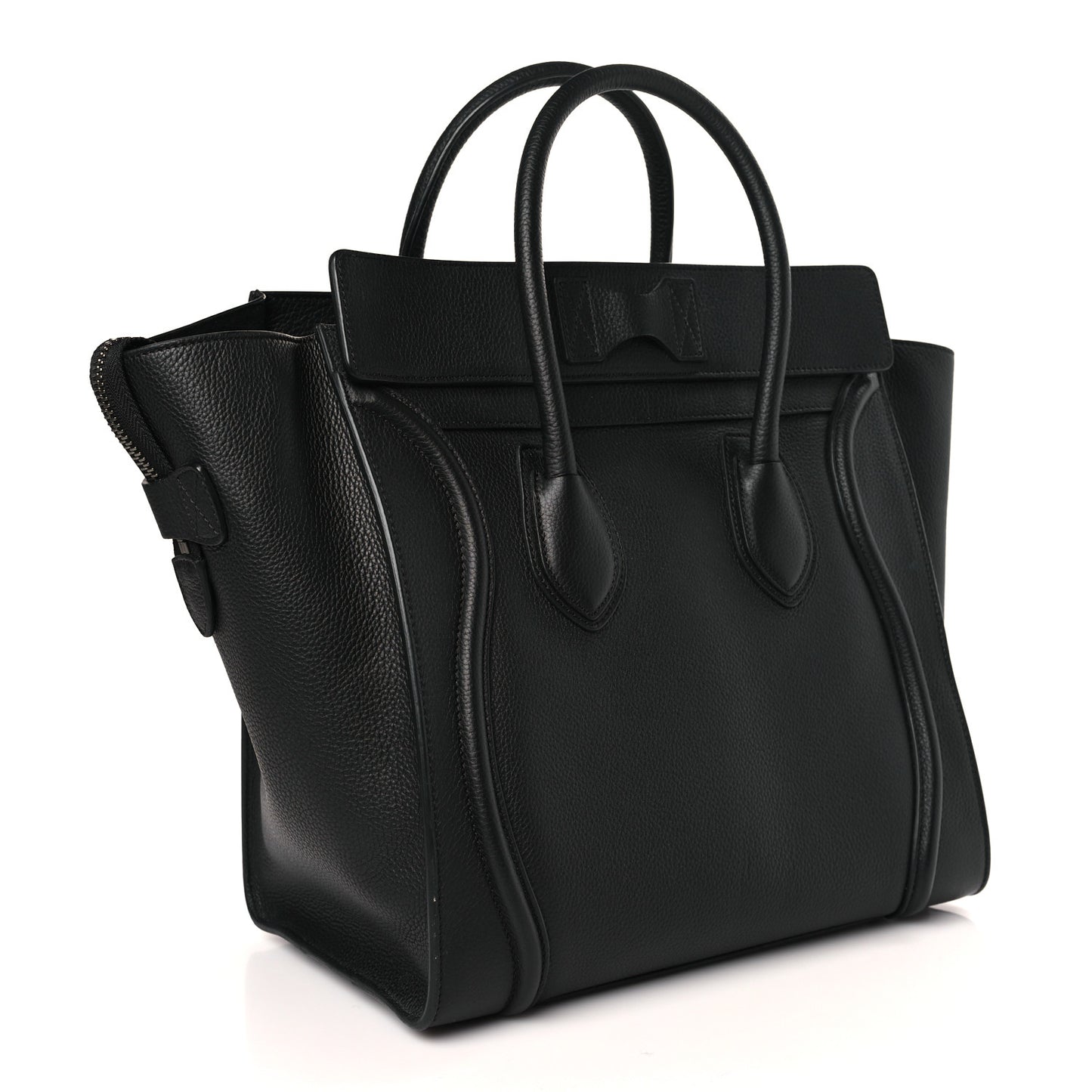 Drummed Calfskin Mini Luggage Black