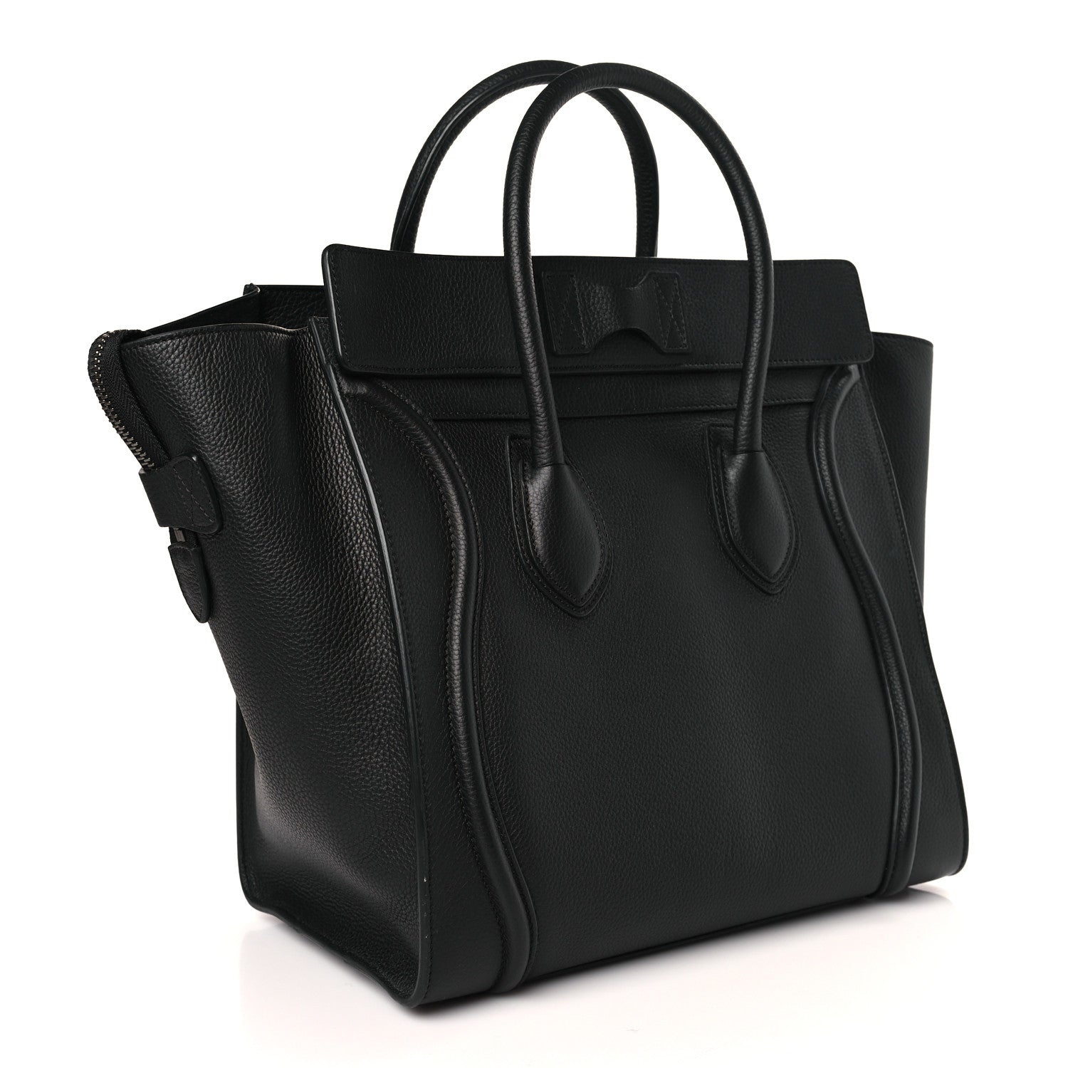 Celine Drummed Calfskin Mini Luggage Black 3 of 8