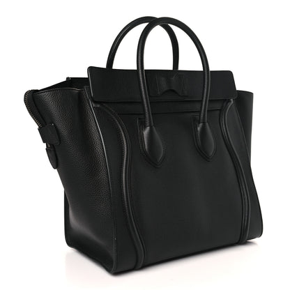 Celine Drummed Calfskin Mini Luggage Black 3 of 8
