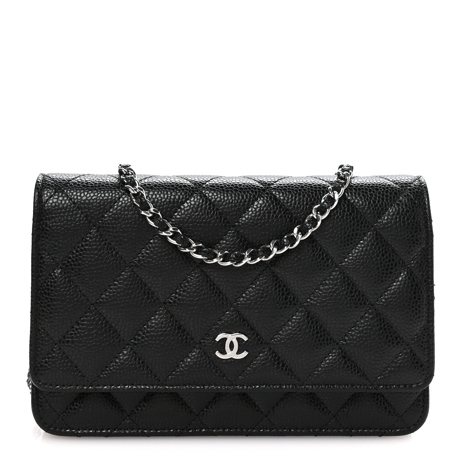 Chanel Lambskin Quilted Wallet On Chain WOC Black 1 of 12