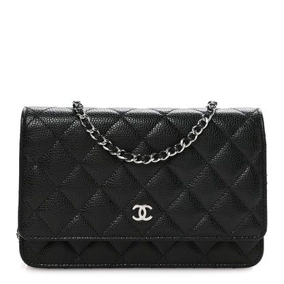 Chanel Lambskin Quilted Wallet On Chain WOC Black 1 of 12
