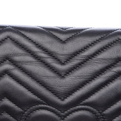 Gucci Calfskin Matelasse Medium GG Marmont Shoulder Bag Black 13 of 16