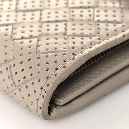 Bottega Veneta Nappa Intrecciato Perforated Studded Flower Continental Flap Wallet Light Beige 10 of 15
