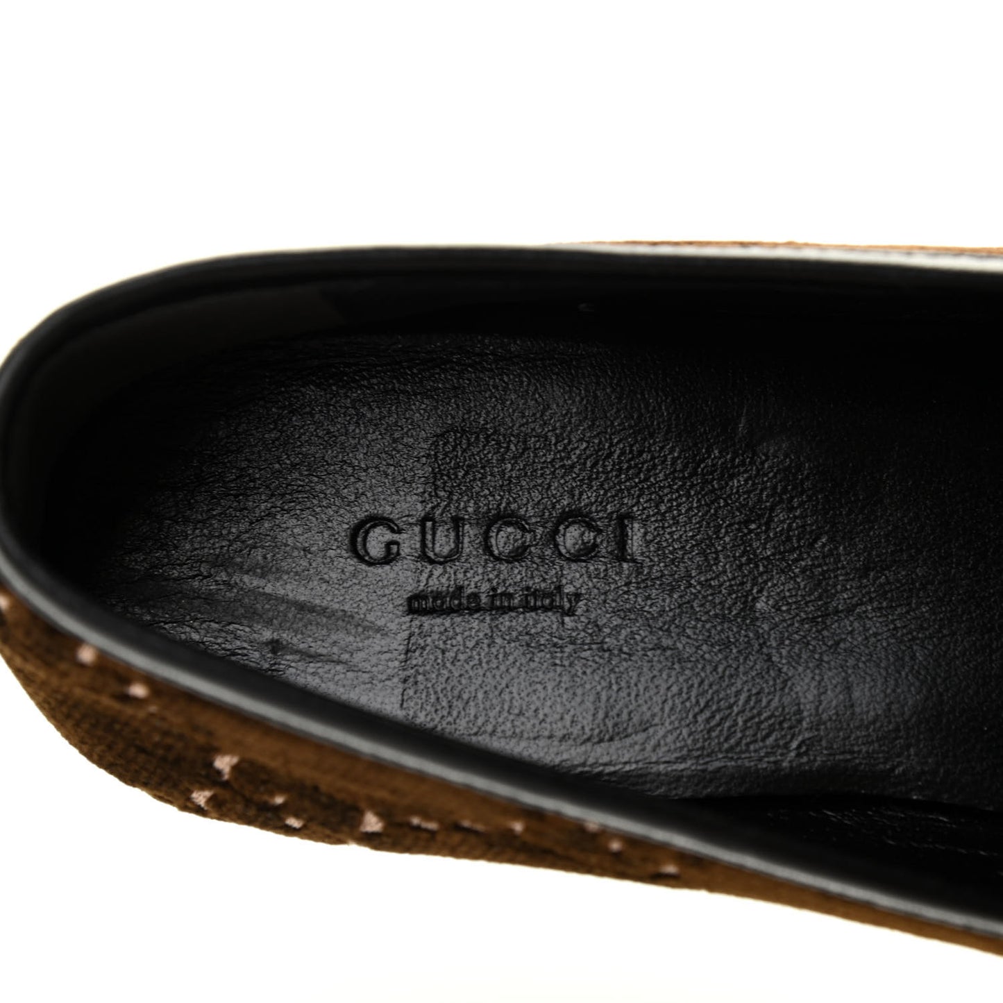 Velvet GG Monogram Horsebit Womens Jordaan Loafers 36.5 Brown Black