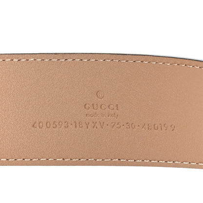 Gucci Azalea Calfskin Enamel Monochrome Double G 40mm Belt 75 30 Camelia 3 of 5
