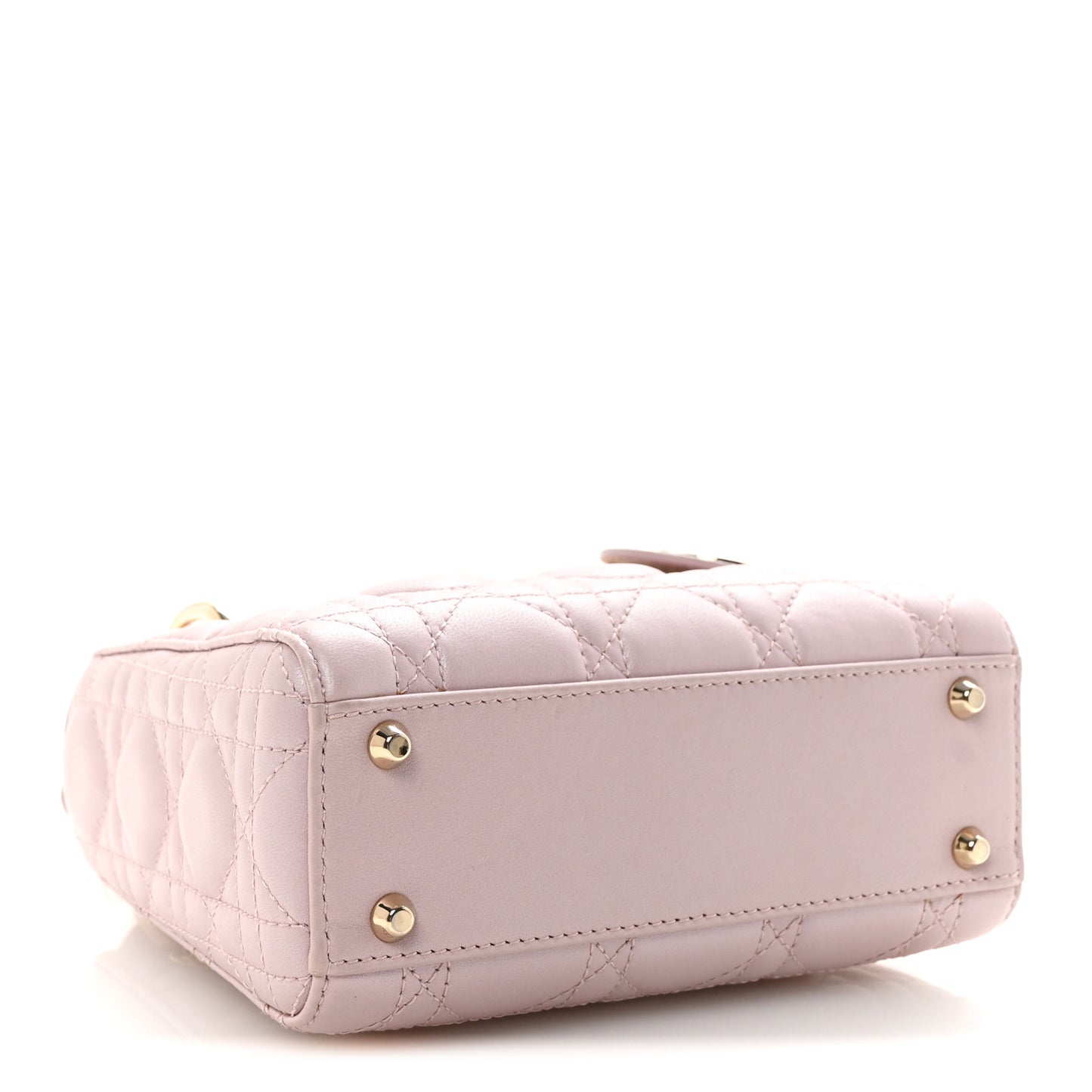 Metallic Lambskin Cannage Mini Lady Dior Lotus