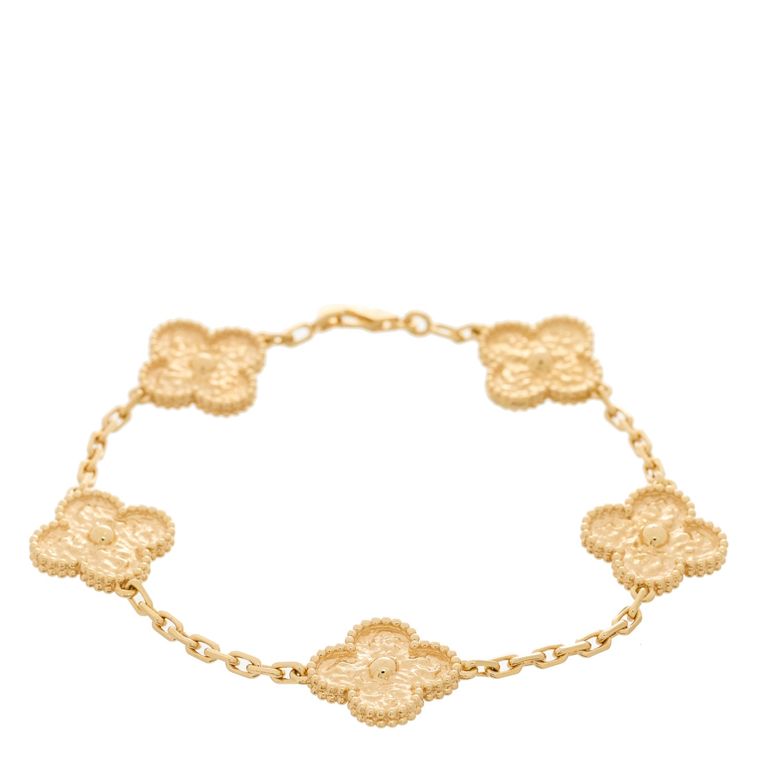 Van Cleef & Arpels 18K Yellow Gold 5 Motifs Vintage Alhambra Bracelet 1 of 4