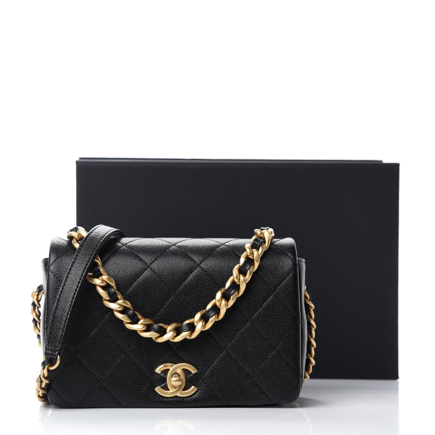 Caviar Quilted Small Fashion Therapy Flap Bag Black