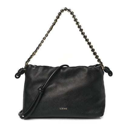 Loewe Mellow Nappa Donut Chain Flamenco Knot Clutch Black 1 of 10