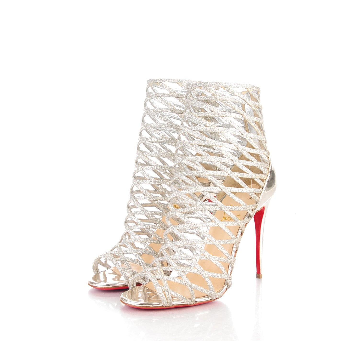 Glitter Mini Specchio Mille Cinque 100 Ankle Boots 38 Ivory Havana Beige