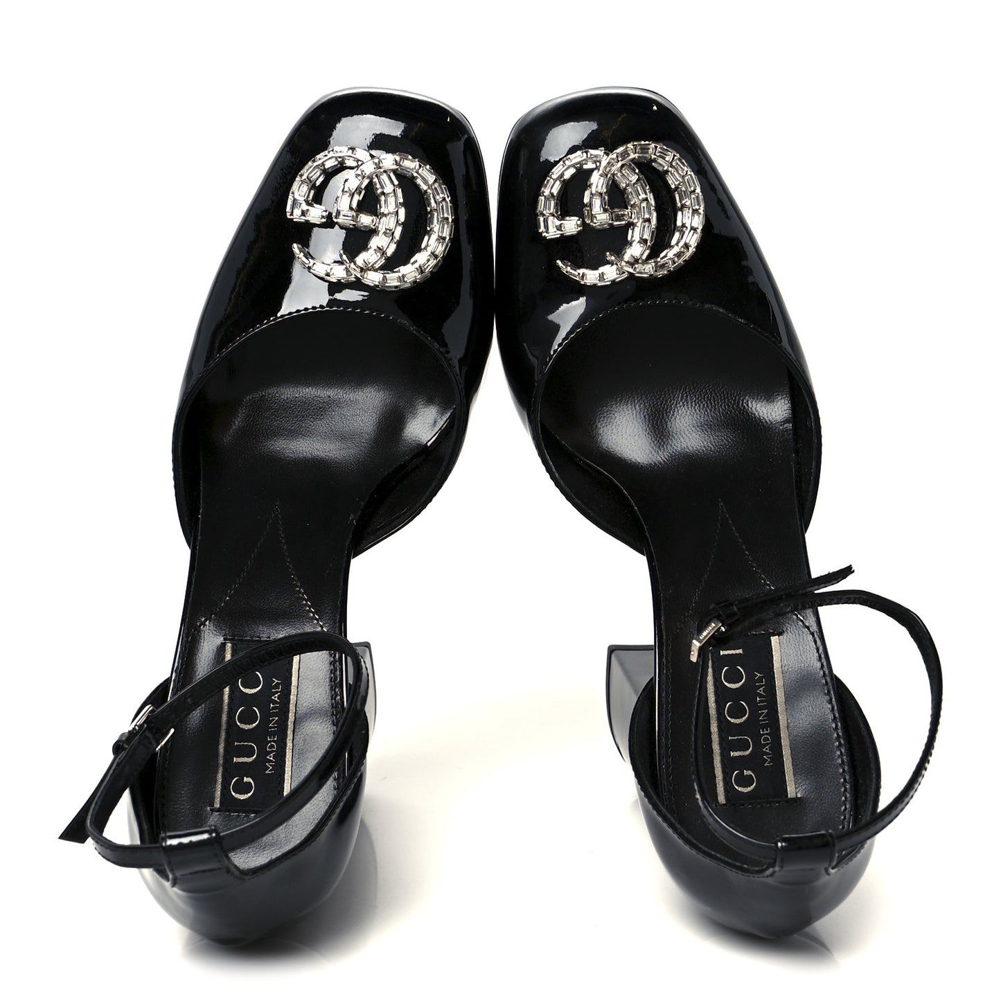 Patent Crystal Double G Platform Pumps 36.5 Black
