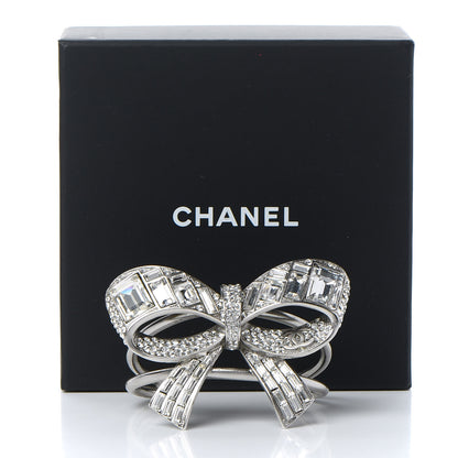Chanel Baguette Crystal CC Bow Cuff Silver 5 of 5