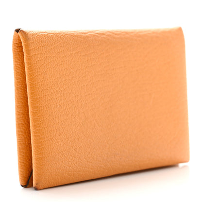 Hermes Chevre Mysore Calvi Card Case Moutarde 3 of 11