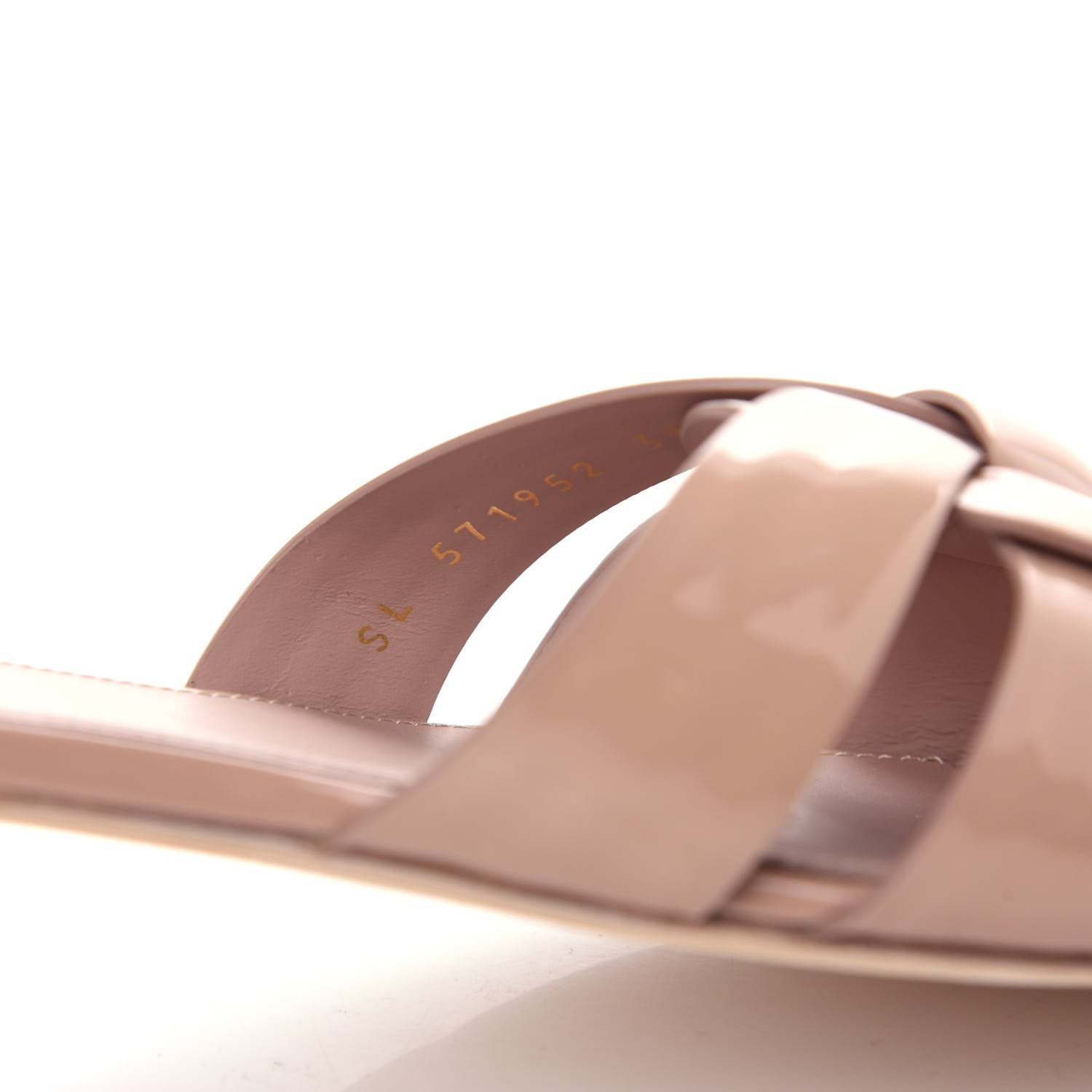 Saint Laurent Patent Calfskin Nu Pied 05 Slide Sandals 39 Nude 10 of 11