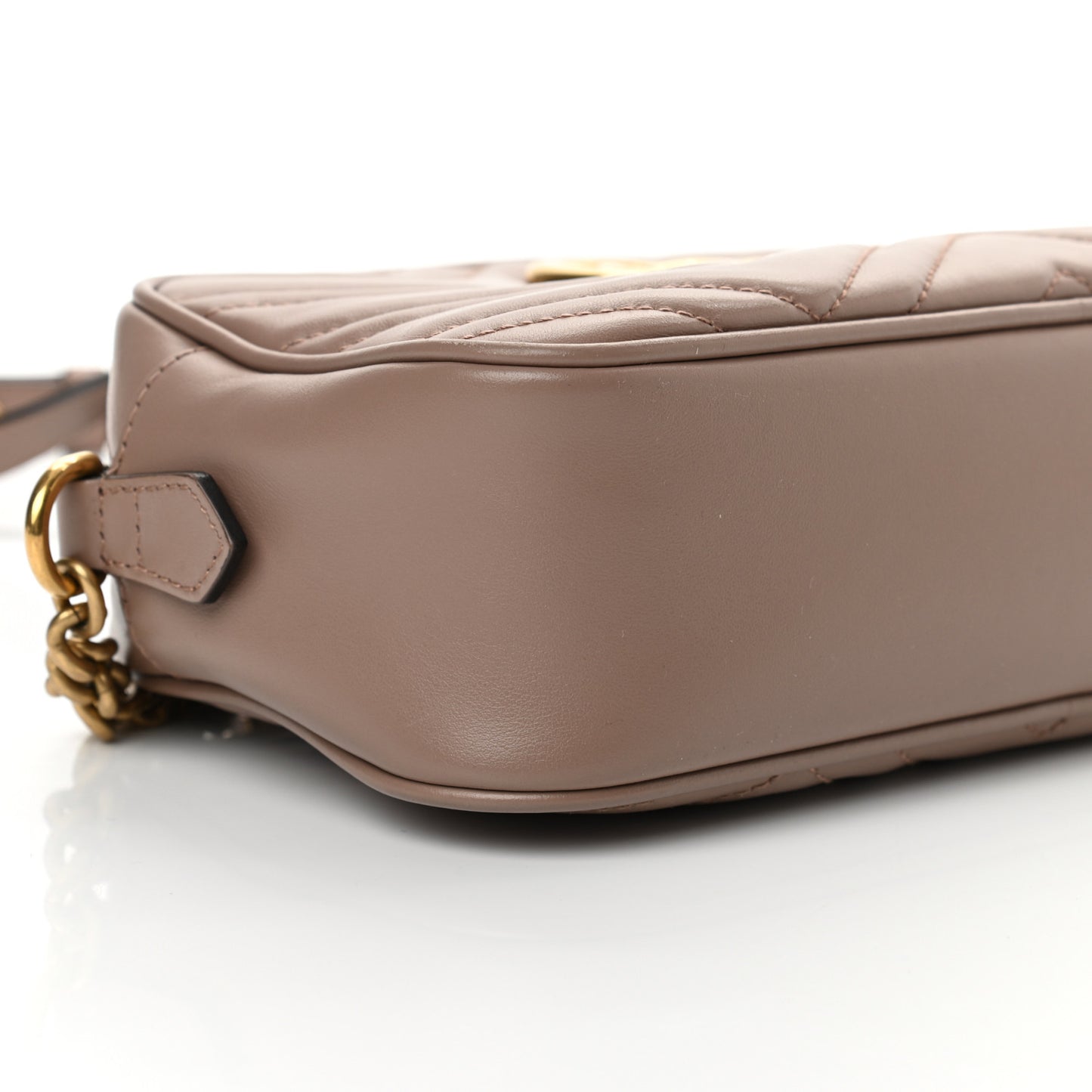 Calfskin Matelasse Small GG Marmont Chain Shoulder Bag Porcelain Rose