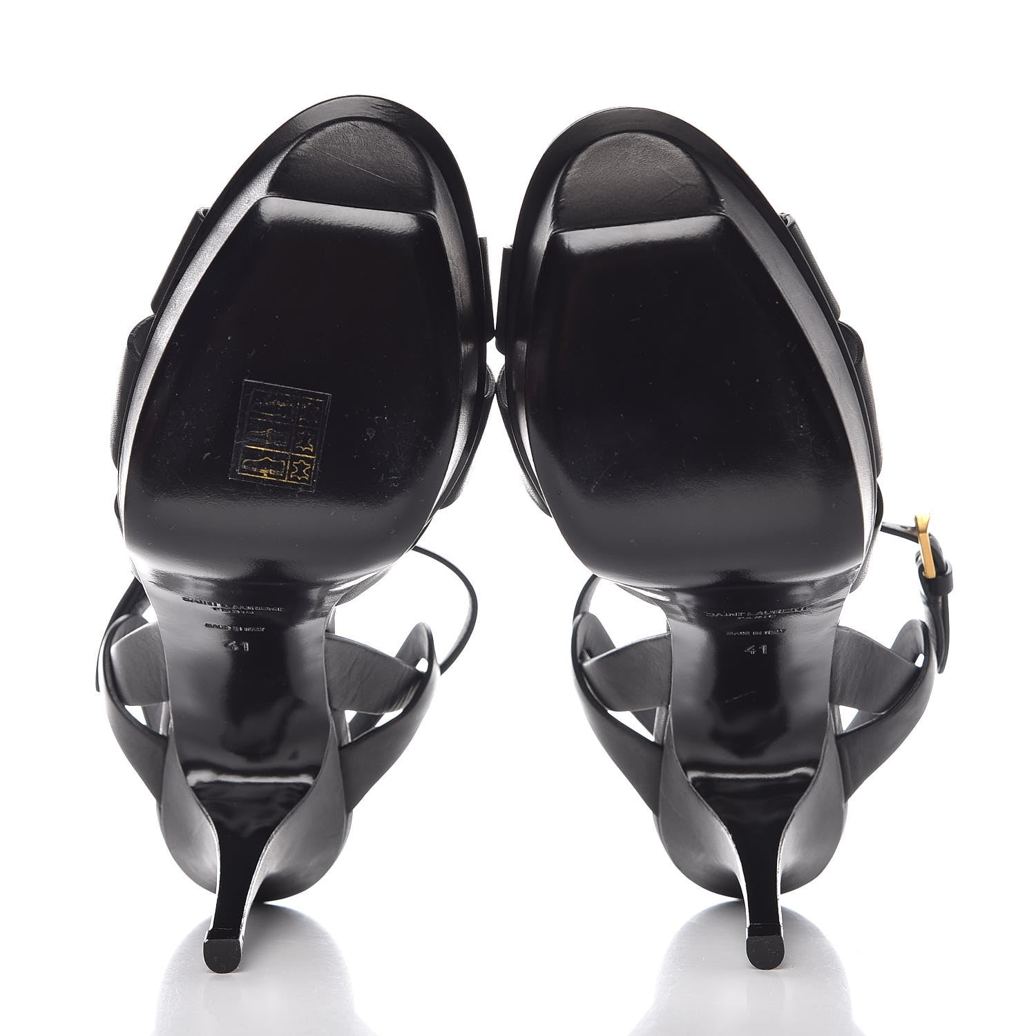 Saint Laurent Calfskin Tribute 75 Platform Sandals 41 Black 7 of 9