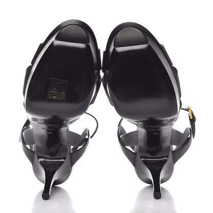 Saint Laurent Calfskin Tribute 75 Platform Sandals 41 Black 7 of 9