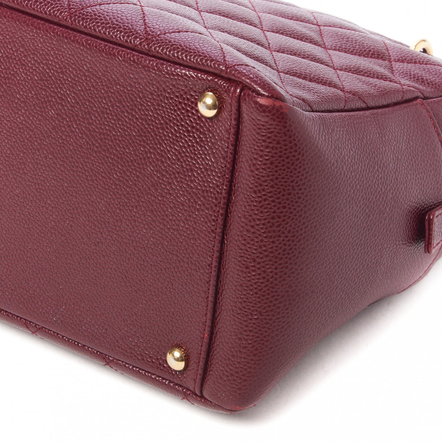 Caviar Quilted Petit Timeless Shopping Tote PTT Burgundy