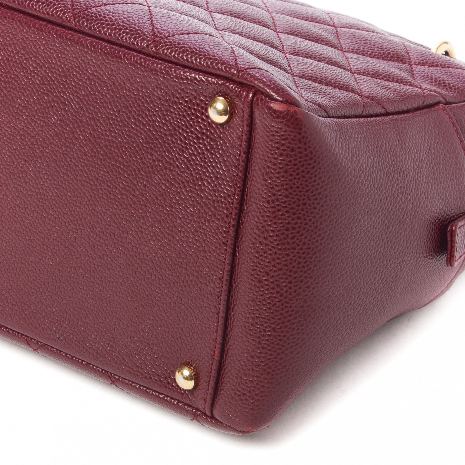 Chanel Caviar Quilted Petit Timeless Shopping Tote PTT Burgundy 4 of 9