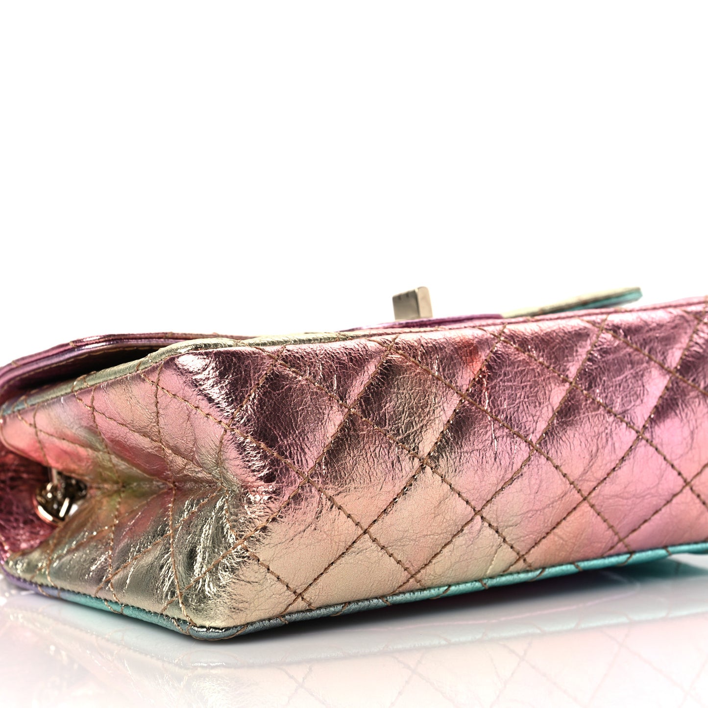 Metallic Goatskin Quilted Mini 2.55 Reissue Flap Multicolor