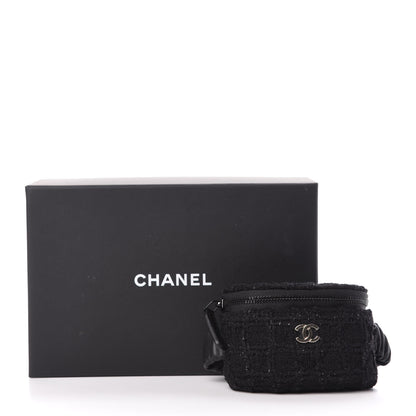 Chanel Tweed Lambskin Quilted Arm Coin Purse Black 7 of 7