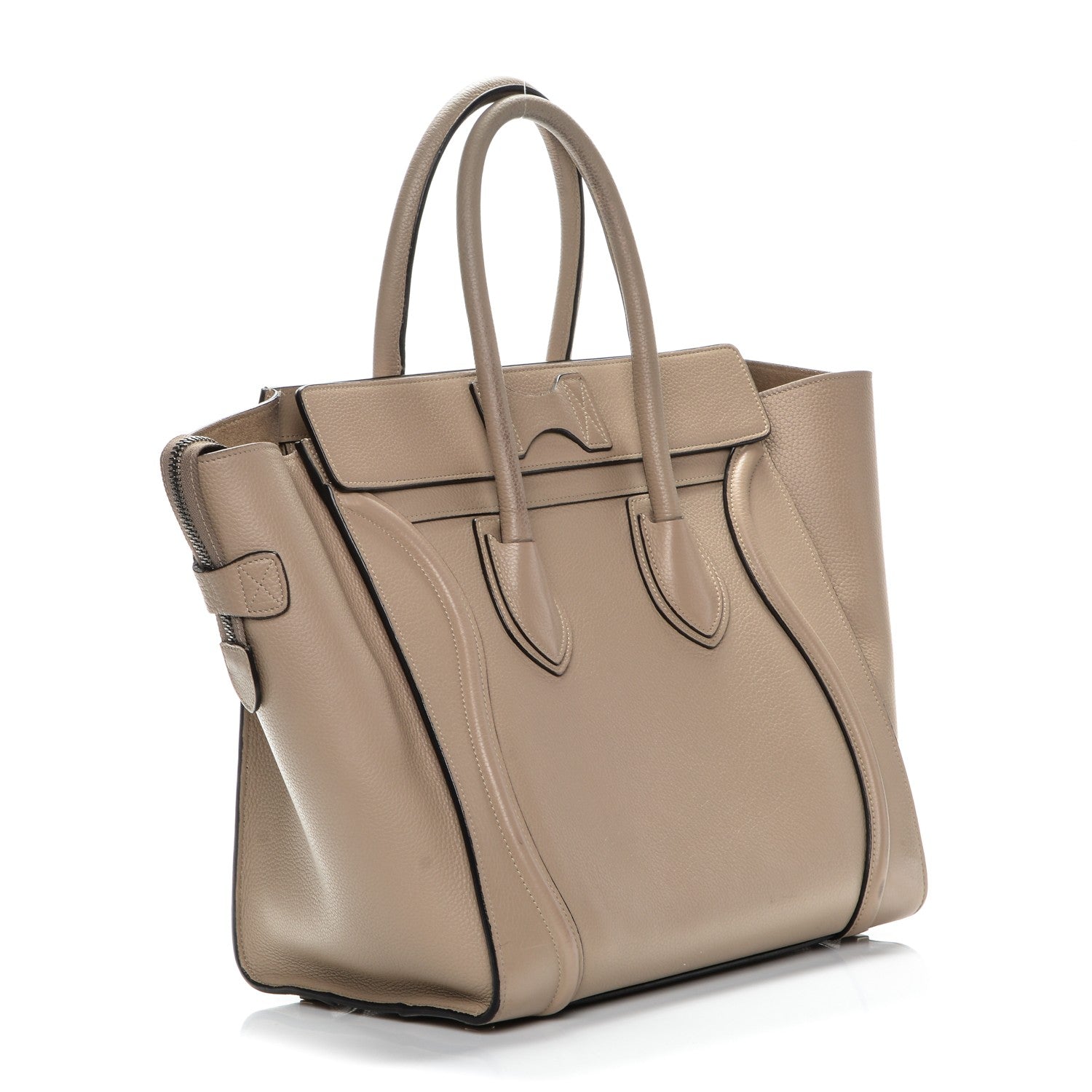 Celine Drummed Calfskin Mini Luggage Dune 3 of 12