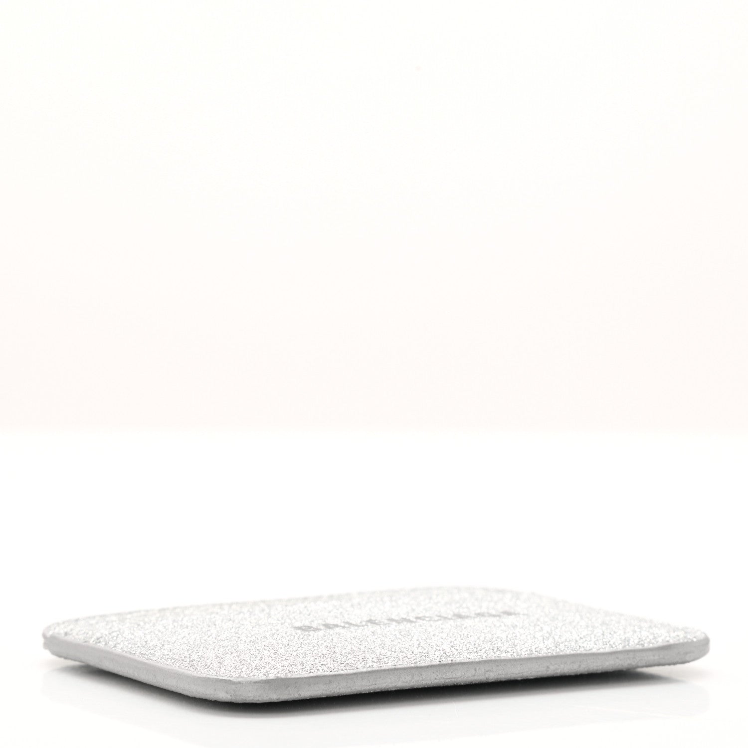 Balenciaga Glitter Calfskin Logo Cash Rounded Card Holder Silver Black 4 of 7