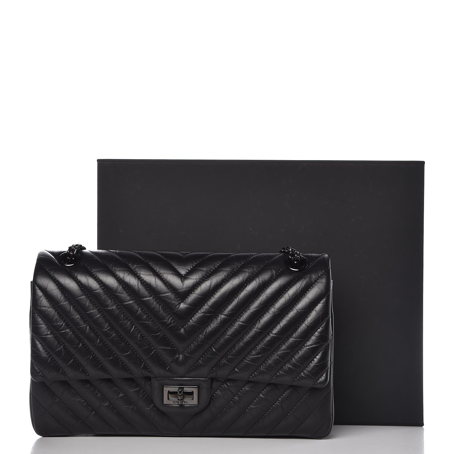 Chanel Aged Calfskin Chevron 2.55 Reissue 226 So Black 10 of 10
