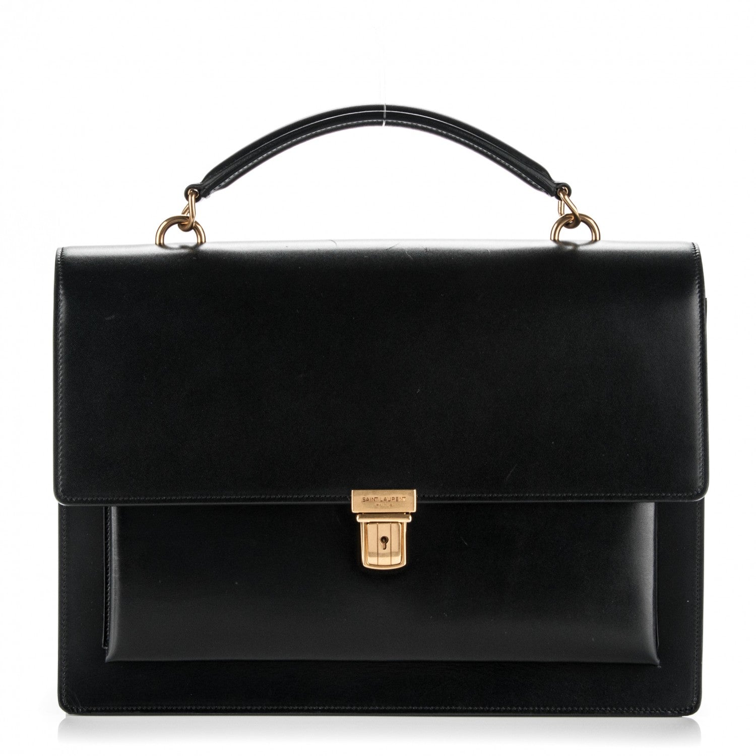 Saint Laurent Calfskin Large Highschool Satchel Black 1 of 6