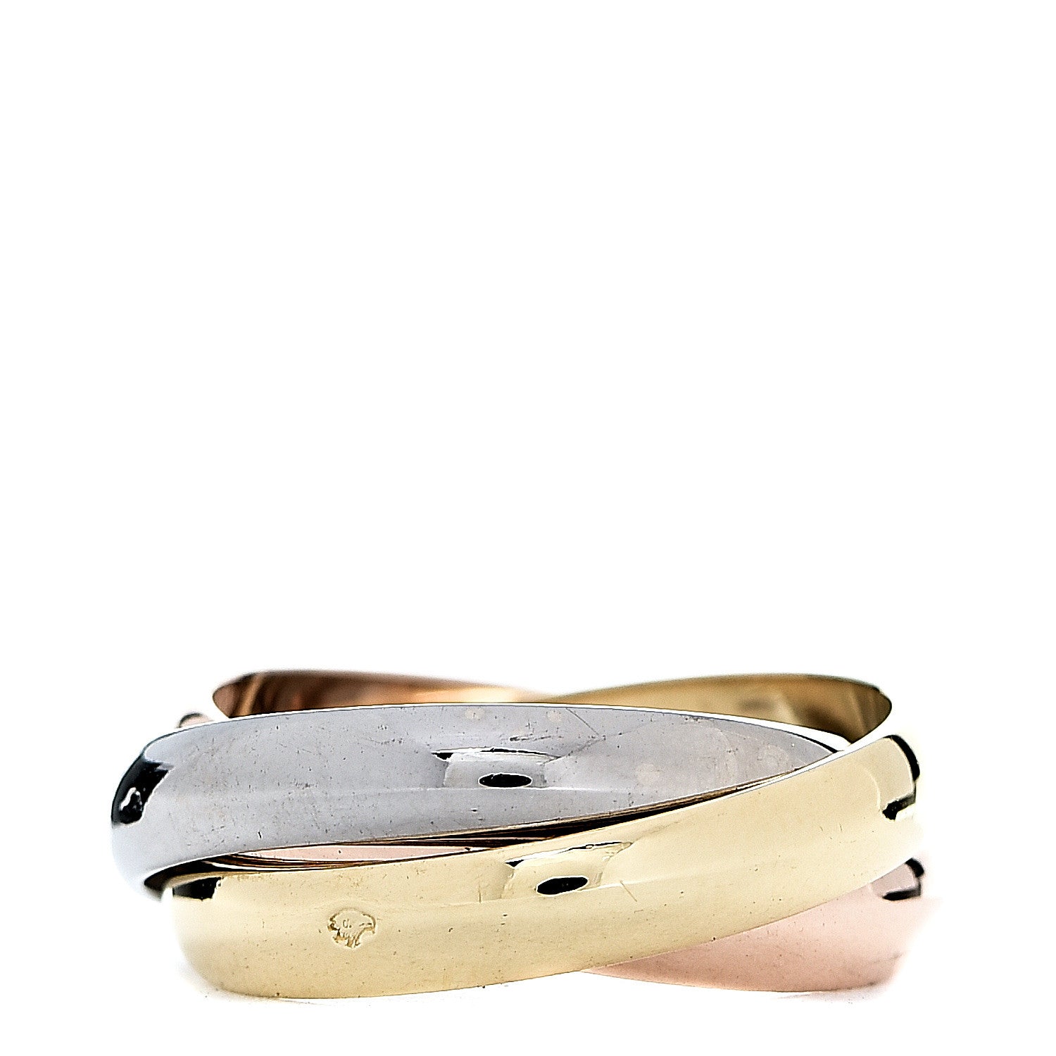 Cartier 18K Pink Yellow White Gold Classic Les Must De Trinity Ring 51 5.75 2 of 5