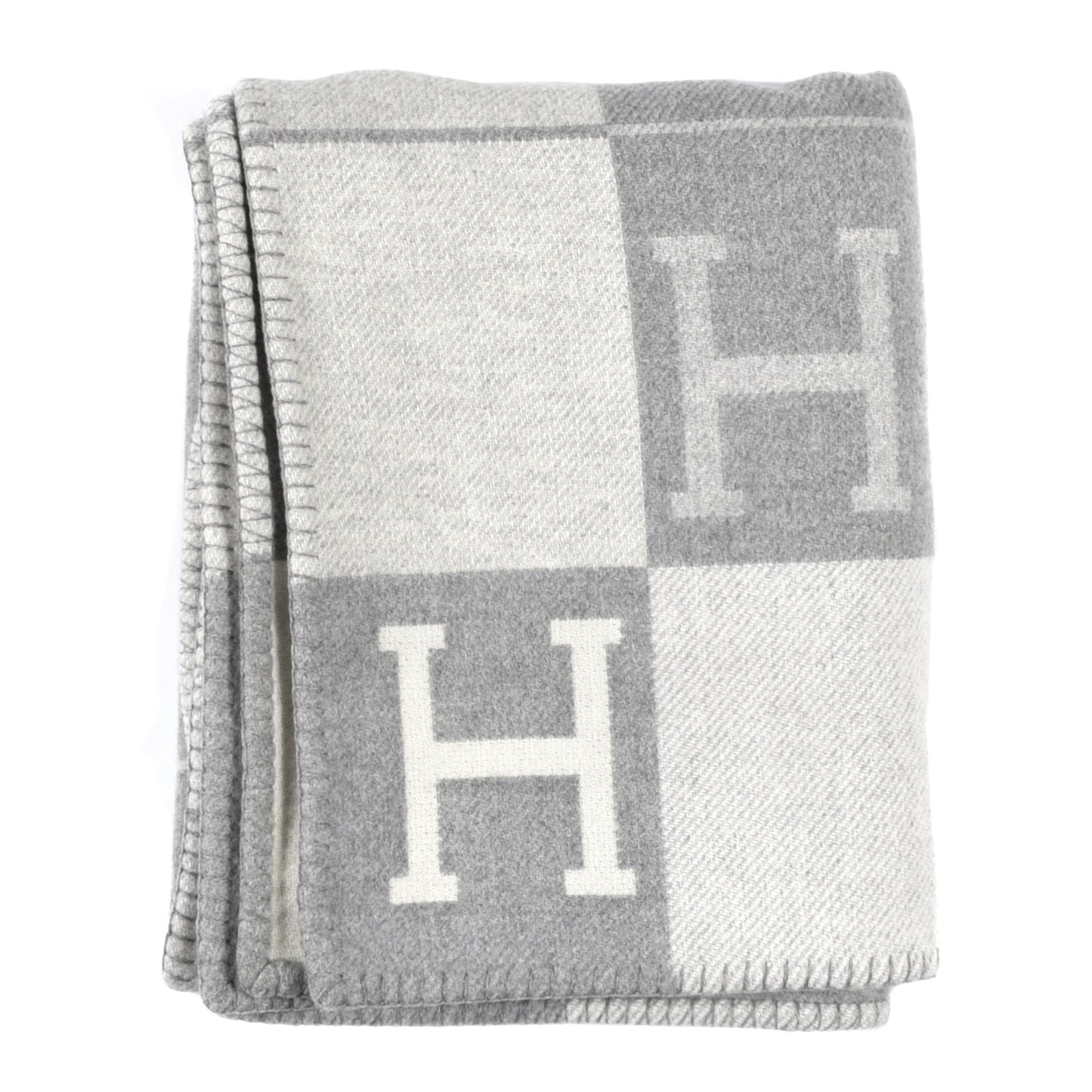 Wool Cashmere Avalon III Blanket Ecru Gris Clair