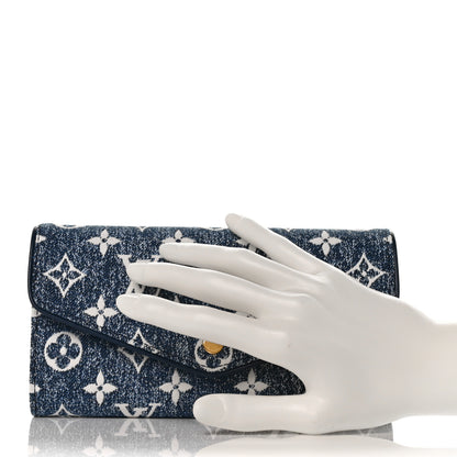 Louis Vuitton Monogram Jacquard Denim Sarah Wallet Bleu 2 of 9