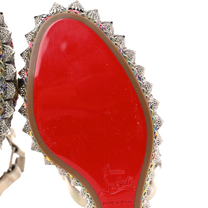 Christian Louboutin Lurex Flame Pira Ryad 110 Wedge Sandals 36 Platine Multicolor 7 of 10