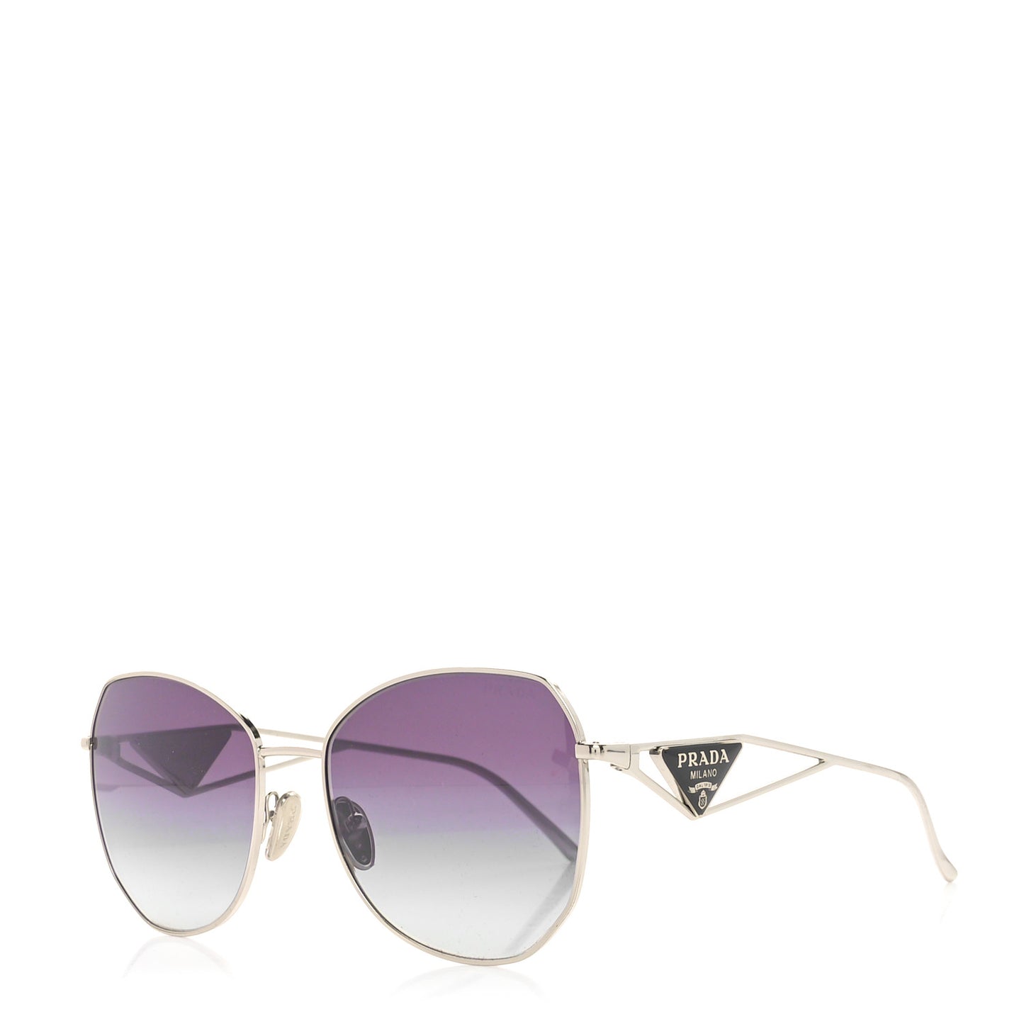 Metal Symbole Triangle Logo Sunglasses SPR57Y Silver Black