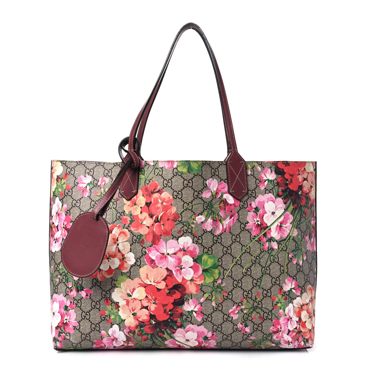 Gucci GG Supreme Monogram Blooms Large Reversible Tote Beige Multicolor Dry Rose 1 of 11