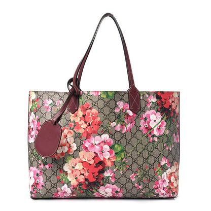 Gucci GG Supreme Monogram Blooms Large Reversible Tote Beige Multicolor Dry Rose 1 of 11